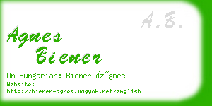 agnes biener business card